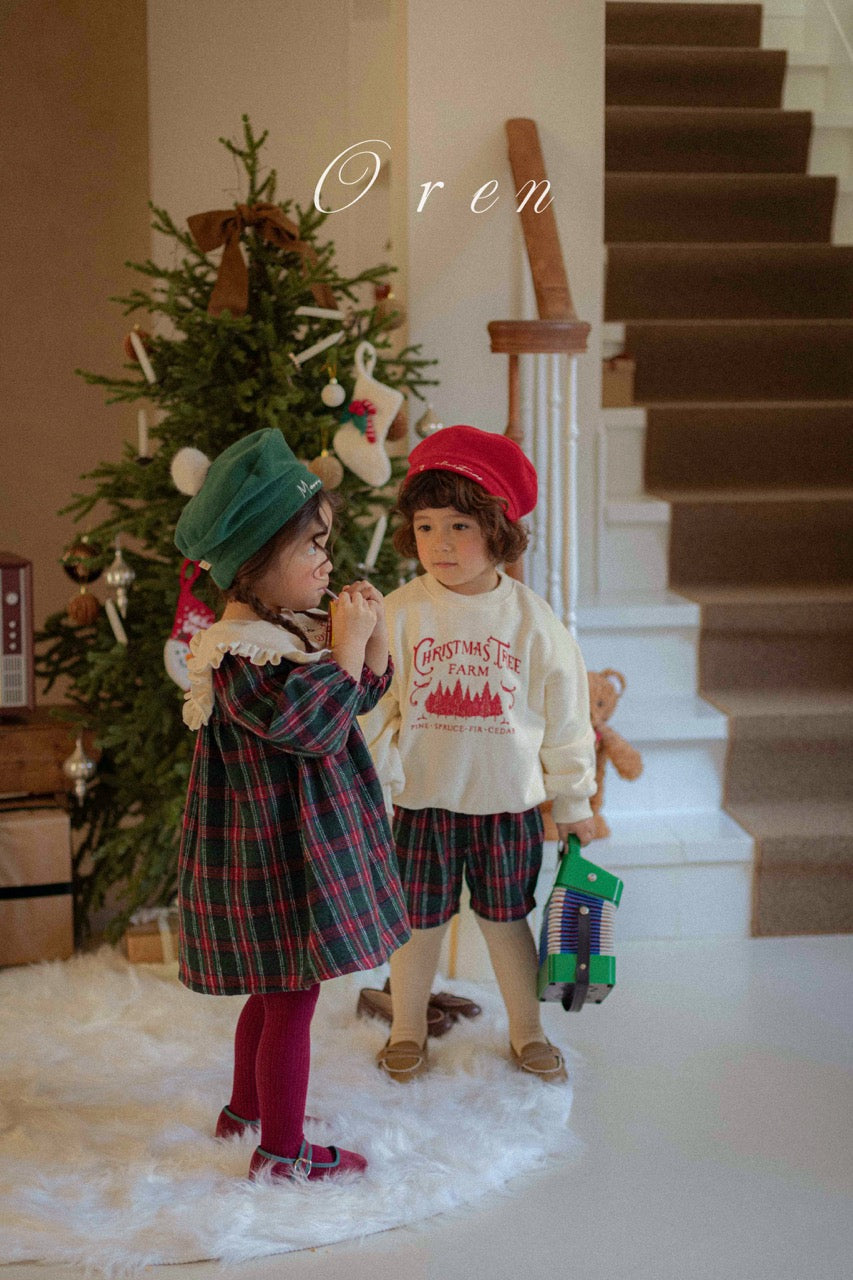 韓國童裝 25秋冬 | OR25505 聖誕款 Eve Check Kids OPS