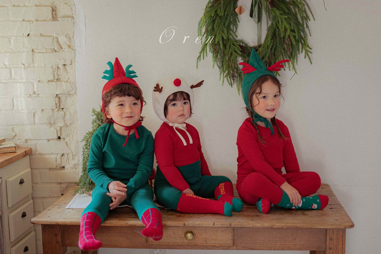 韓國童裝 25秋冬 | OR25510 聖誕款 Christmas Bonnet