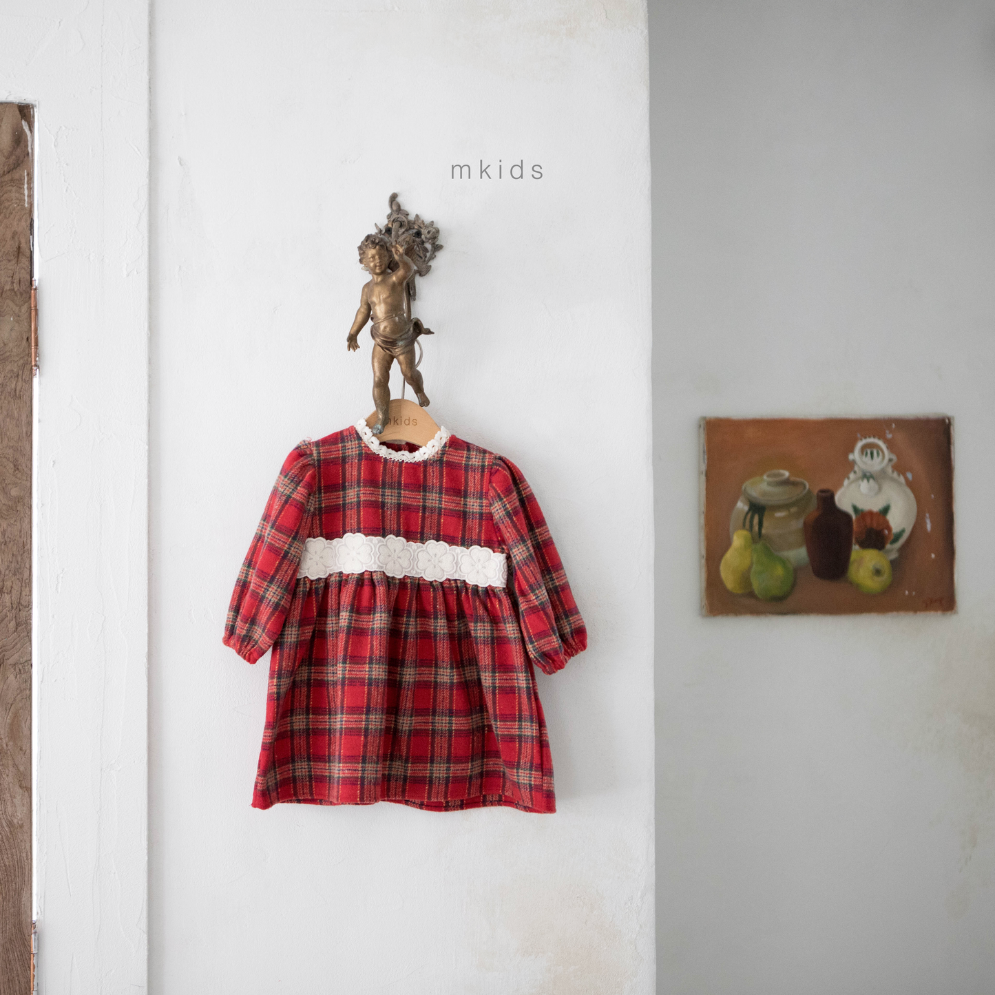 韓國童裝 25秋冬 | MD25440 Merry Check Kids OPS