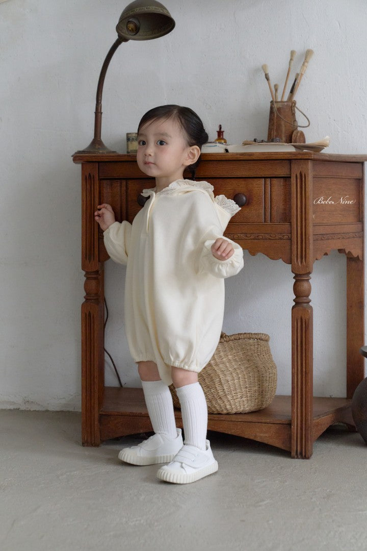 韓國童裝 26秋| BN53 Lace Hood Suit 連帽包屁衣 (12M-24M)