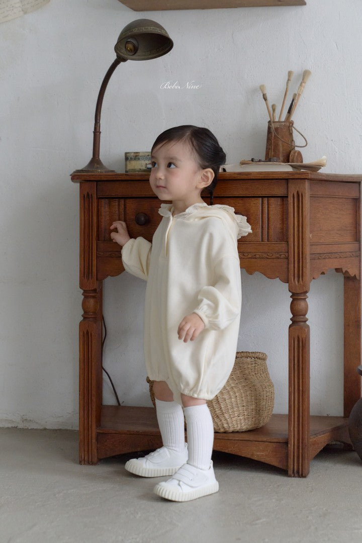 韓國童裝 26秋| BN53 Lace Hood Suit 連帽包屁衣 (12M-24M)