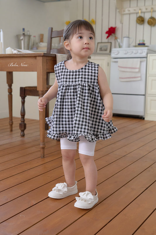 韓國童裝 26夏| BN29 Check Frill Blouse 格紋荷葉邊襯衫