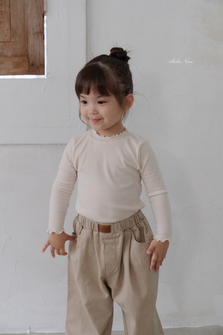 韓國童裝 26秋| BN54 Soft Frill Ribbed Tee 上衣 (75-115)