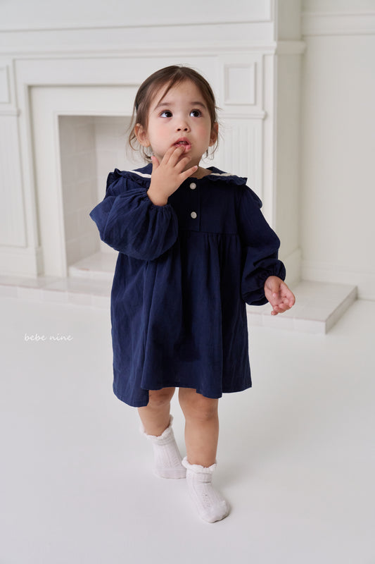 韓國童裝 25秋| BN25329 FRILL SAILOR DRESS