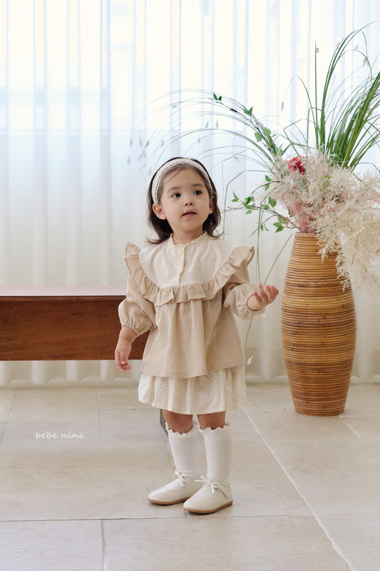 韓國童裝 25秋| BN25321 NINE FRILL KNEE SOCKS (SET)