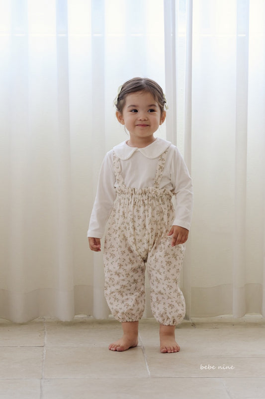 韓國童裝 25秋| BN25361 FLOWER OVERALL PANTS