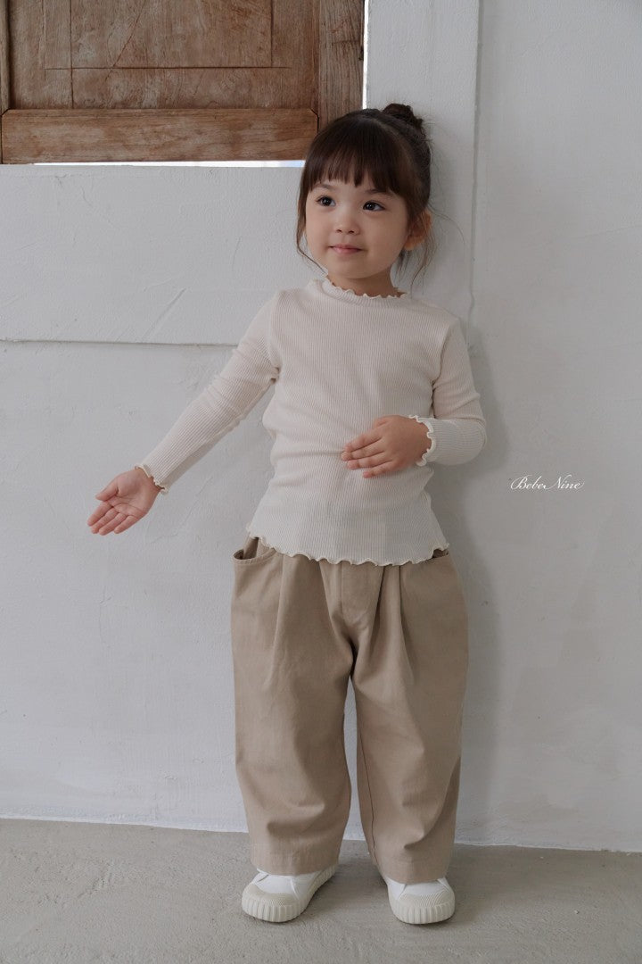 韓國童裝 26秋| BN54 Soft Frill Ribbed Tee 上衣 (75-115)