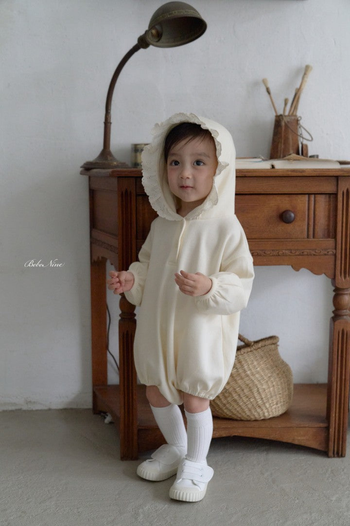 韓國童裝 26秋| BN53 Lace Hood Suit 連帽包屁衣 (12M-24M)