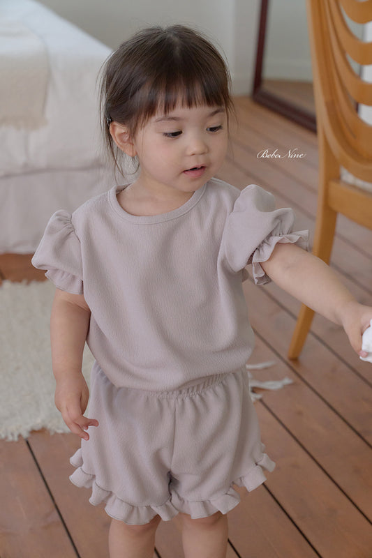 韓國童裝 26夏| BN12 Puff Shorts Set 泡泡袖短褲套裝