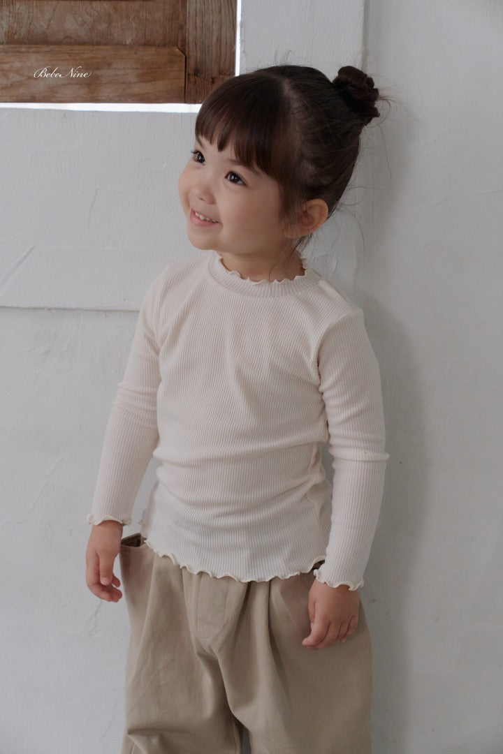 韓國童裝 26秋| BN54 Soft Frill Ribbed Tee 上衣 (75-115)