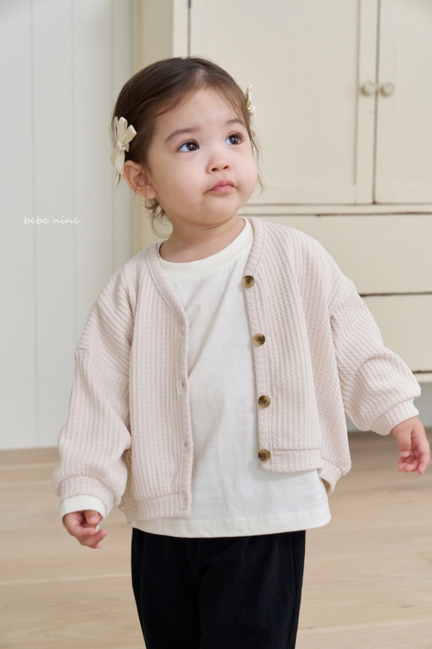 韓國童裝 25秋| BN25366 COCO WAFFLE CARDIGAN
