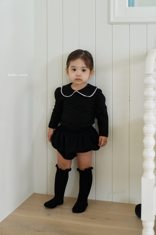 韓國童裝 25秋| BN25338 LACE ROUND COLLAR TEE