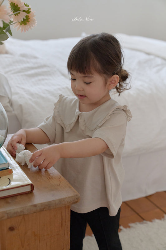 韓國童裝 26夏| BN41 Frill Round Collar Tee 荷葉邊圓領T恤