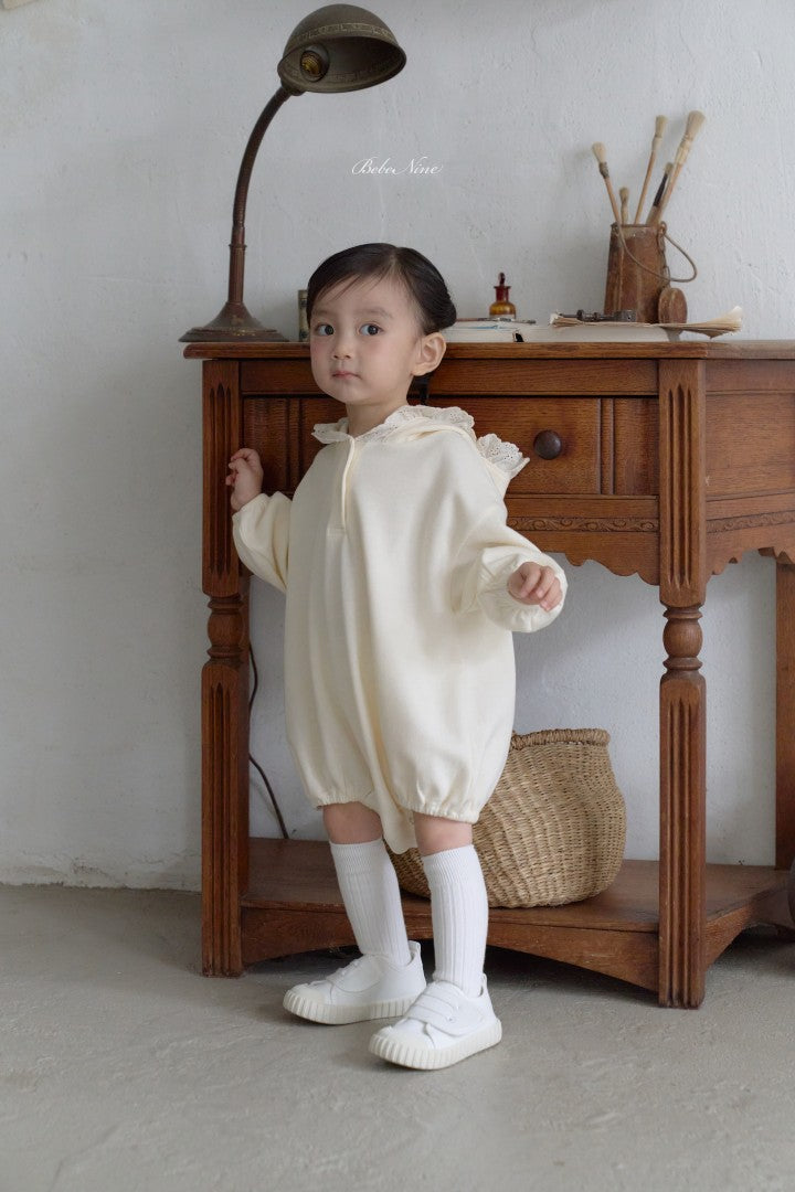 韓國童裝 26秋| BN53 Lace Hood Suit 連帽包屁衣 (12M-24M)