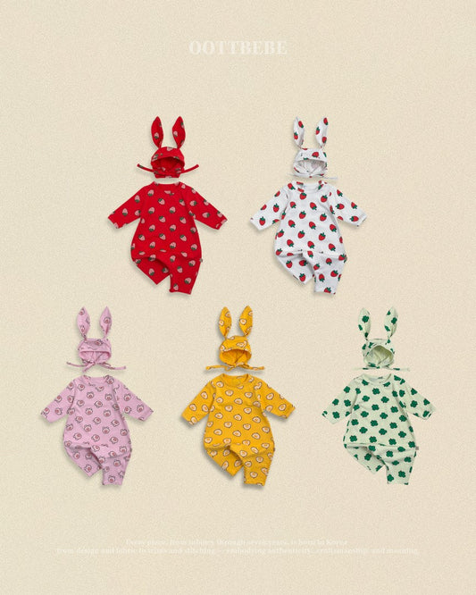 韓國童裝 26秋| OT72 Little Farm Romper + Bonnet Set 連身衣