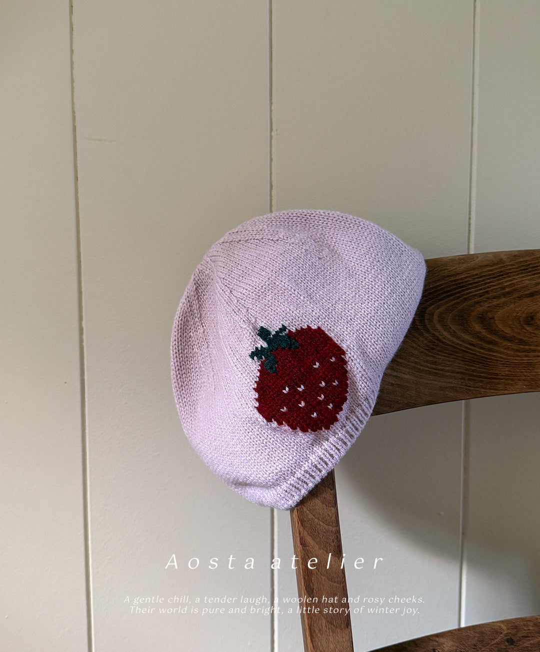韓國童裝 25秋冬 | AO25410 Knit Strawberry Hat