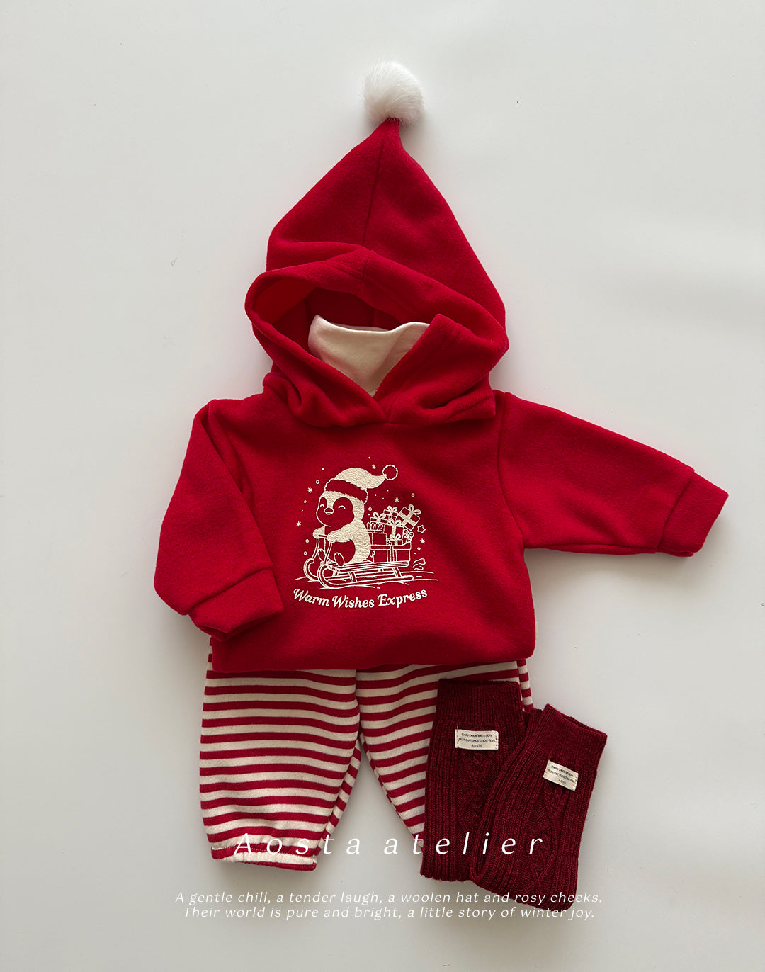 韓國童裝 25秋冬 | AO25450 Winter Penguin Hoodie