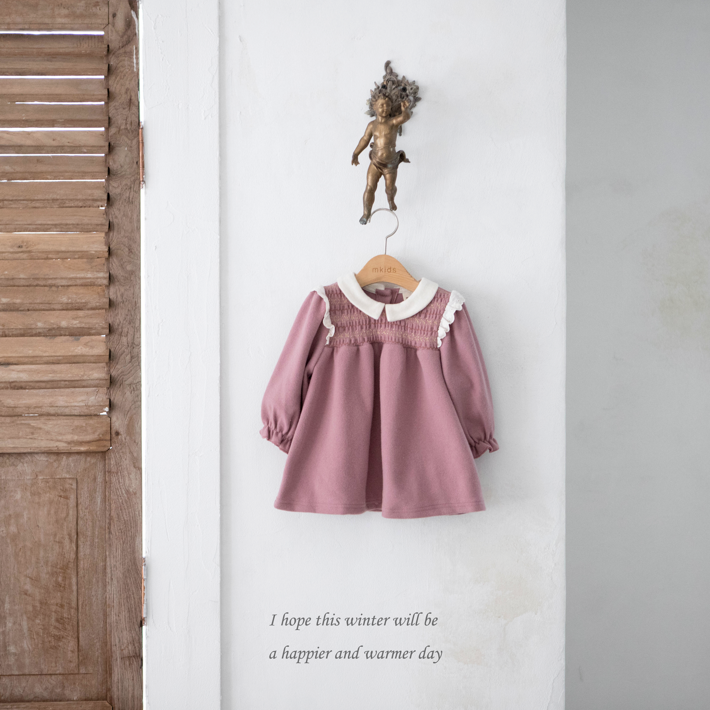 韓國童裝 25秋冬 | MD25438 Lace Embroidery Kids OPS