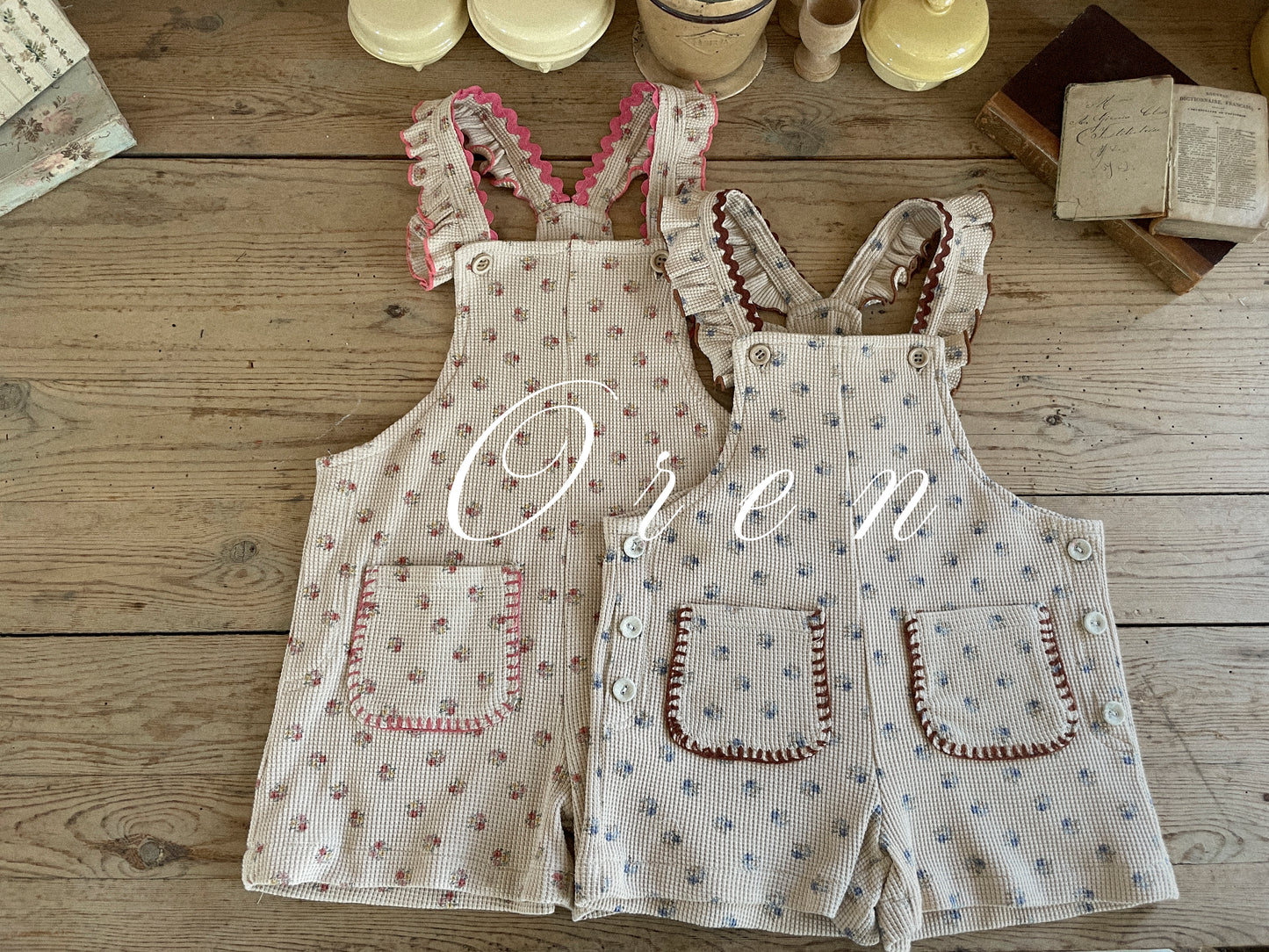 韓國童裝 25秋 | OR25336 Madeleine Waffle Overalls