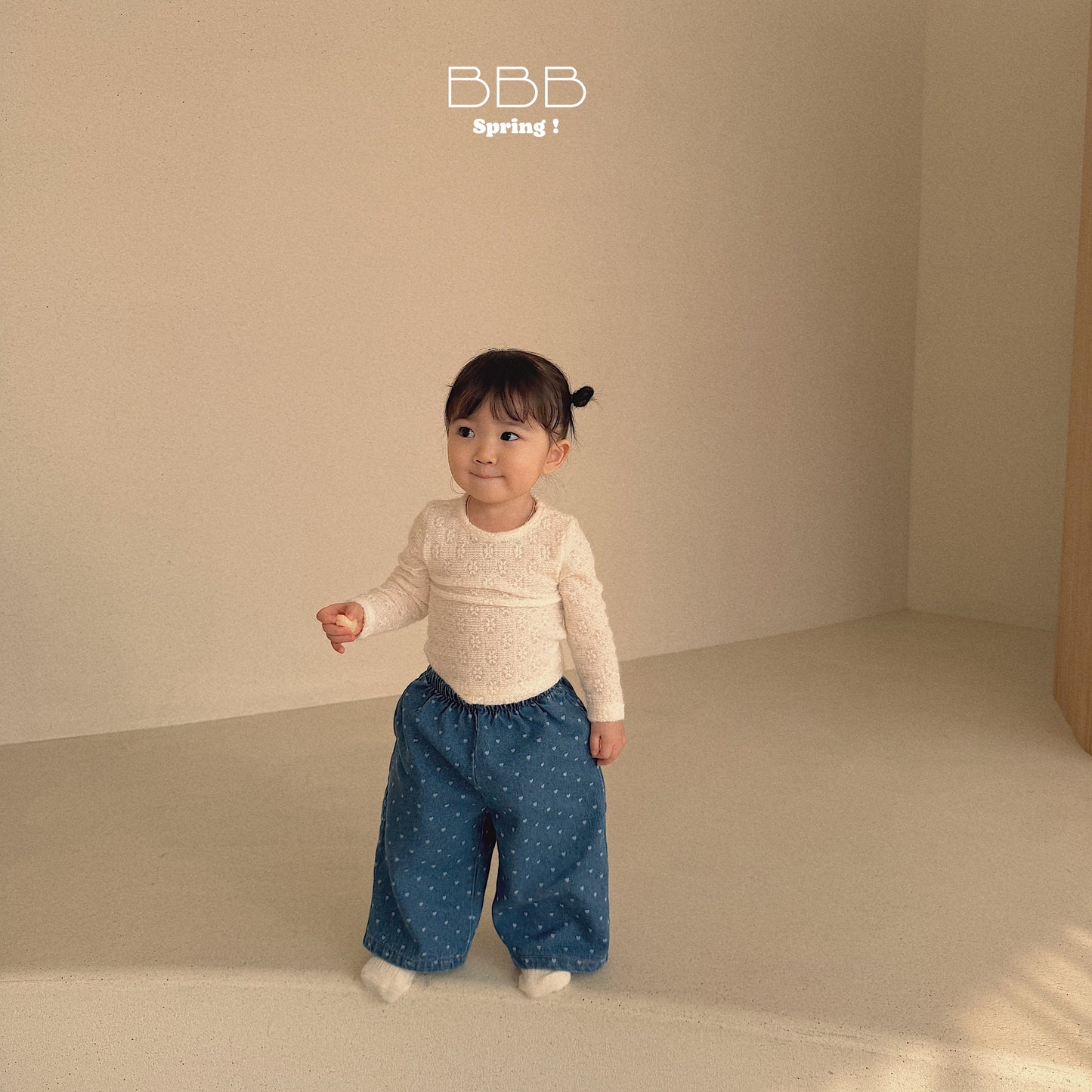 韓國童裝 26春 | BB41 Bebe Dot Dot Denim Pants (70-110cm)