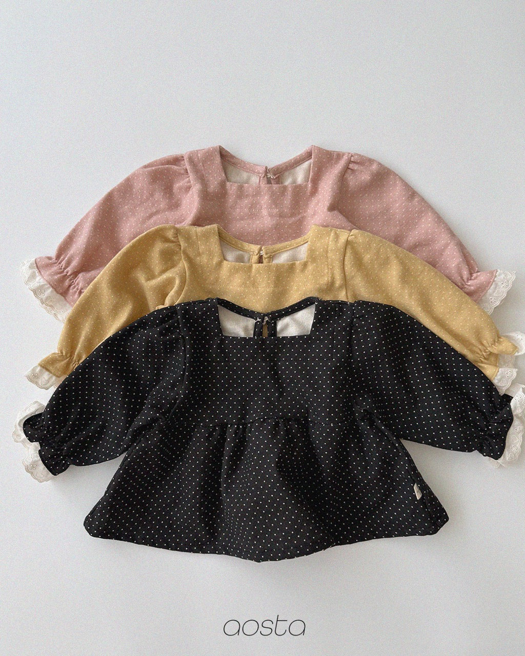 韓國童裝 26秋| AO30 Milk Dot Blouse 襯衫 (70-110)