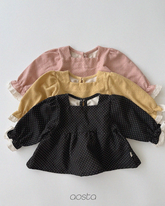 韓國童裝 26秋| AO30 Milk Dot Blouse 襯衫 (70-110)