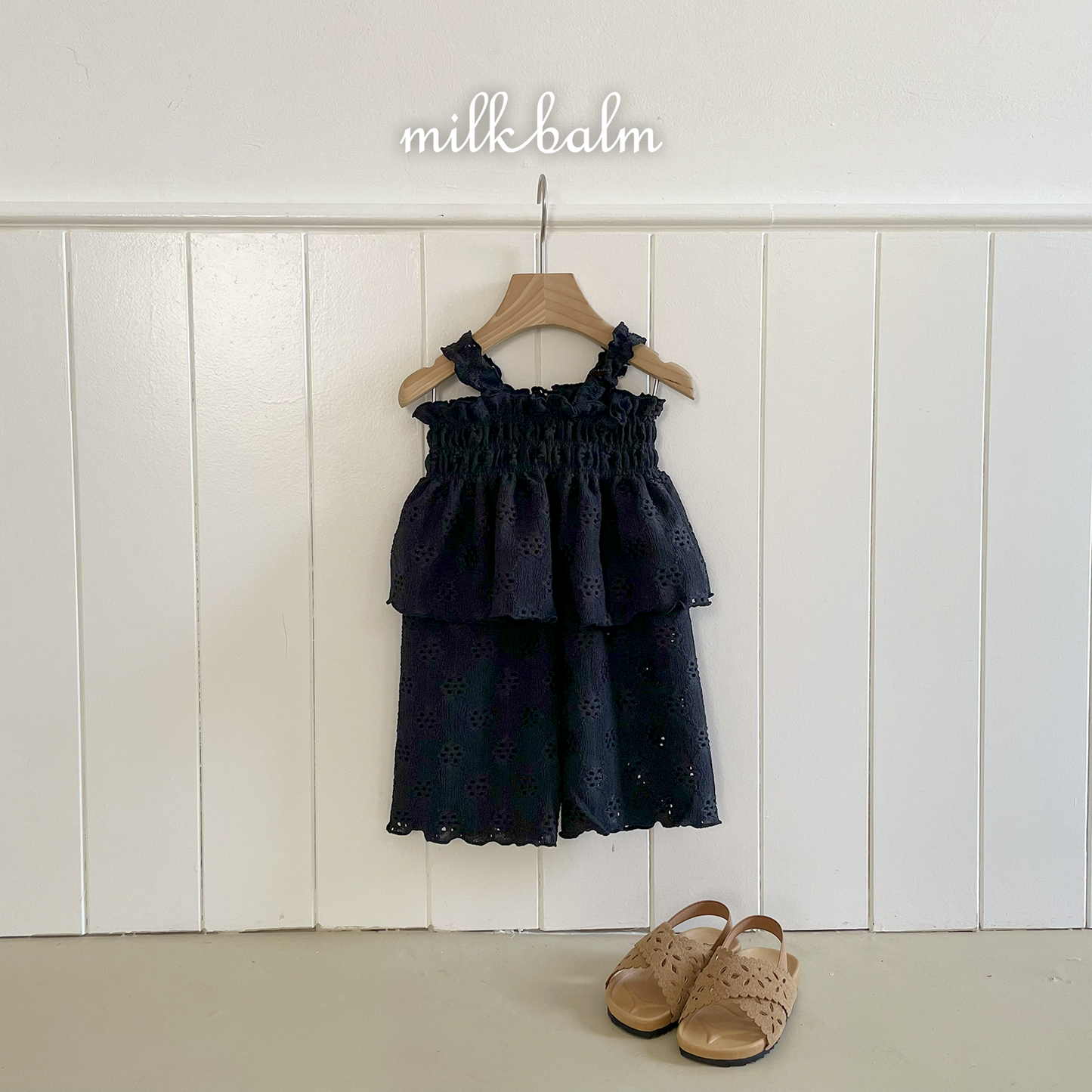 韓國童裝 26夏| MK36 Punching Smocking Setup (80-120cm)