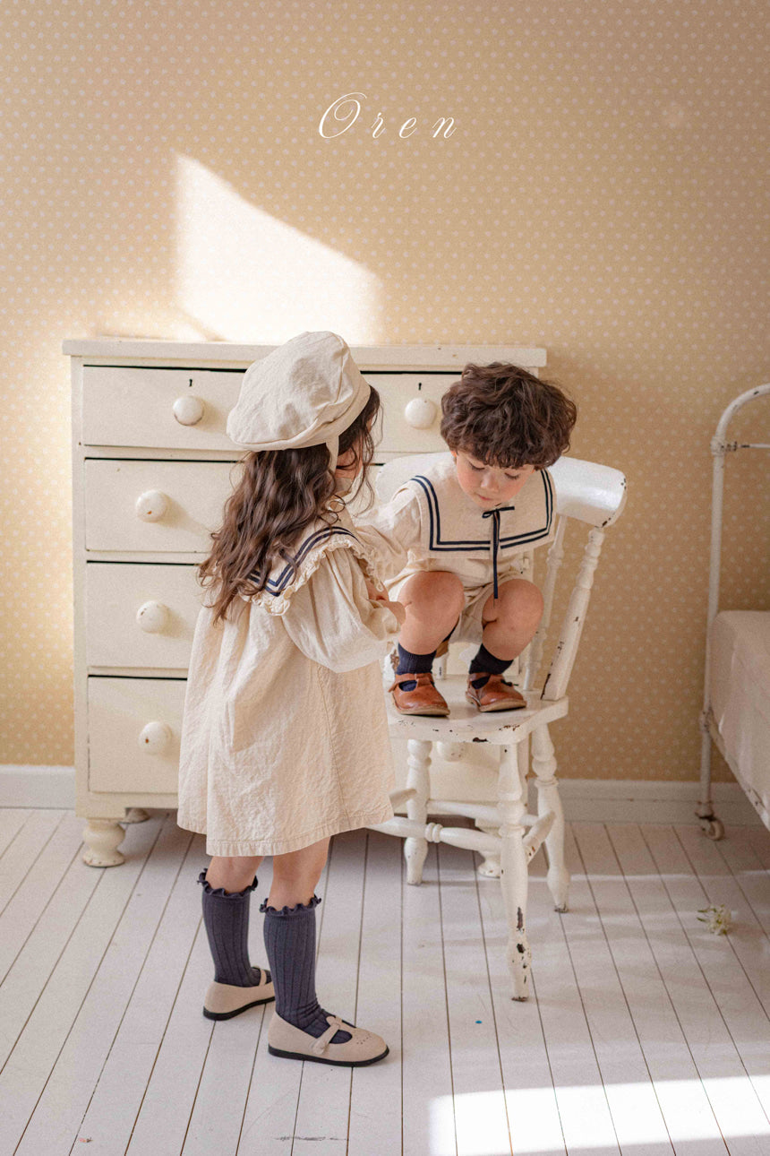 韓國童裝 26春 |  OR63 Milk Sailor Kids Dress (85~120cm)
