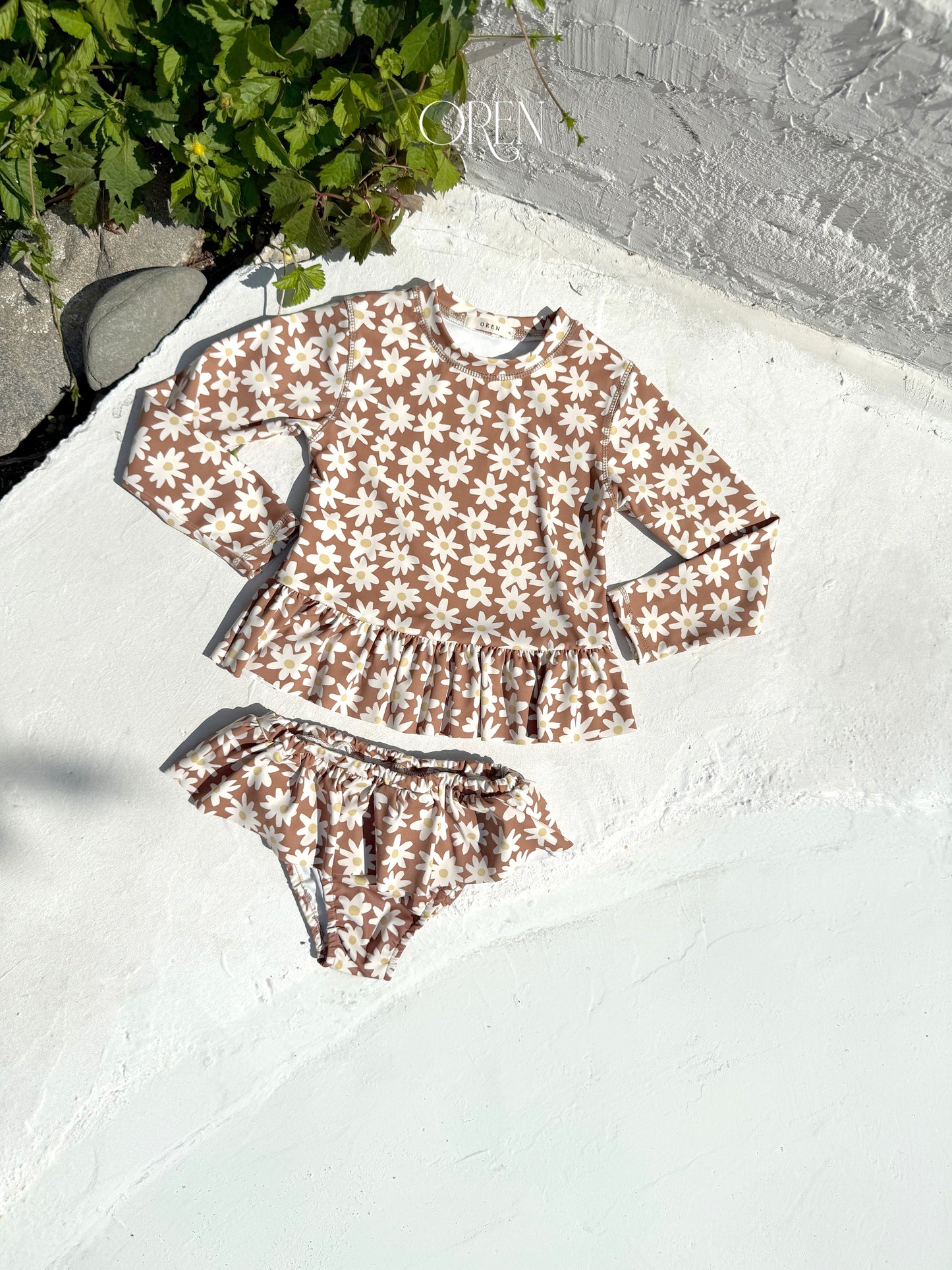 韓國童裝 26夏| OR86 Solea Fleur Rashguard 索雷亞花朵防曬泳裝 (90-110)