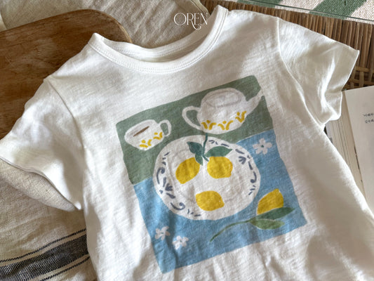韓國童裝 26夏| OR76 Maison Lemon T-shirt 梅森檸檬T恤 (90-120)