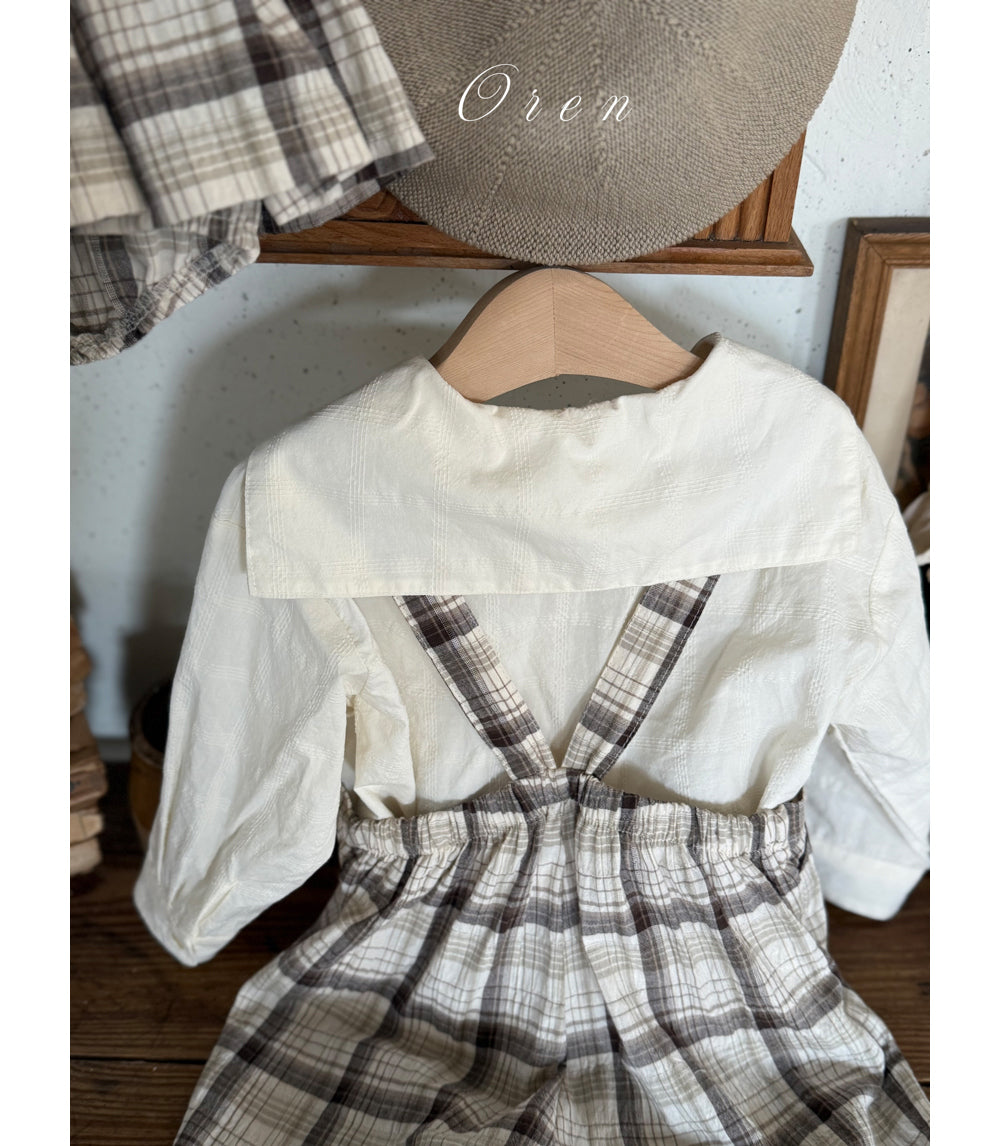 韓國童裝 26春 |  OR77 Check Overall (85~120cm)