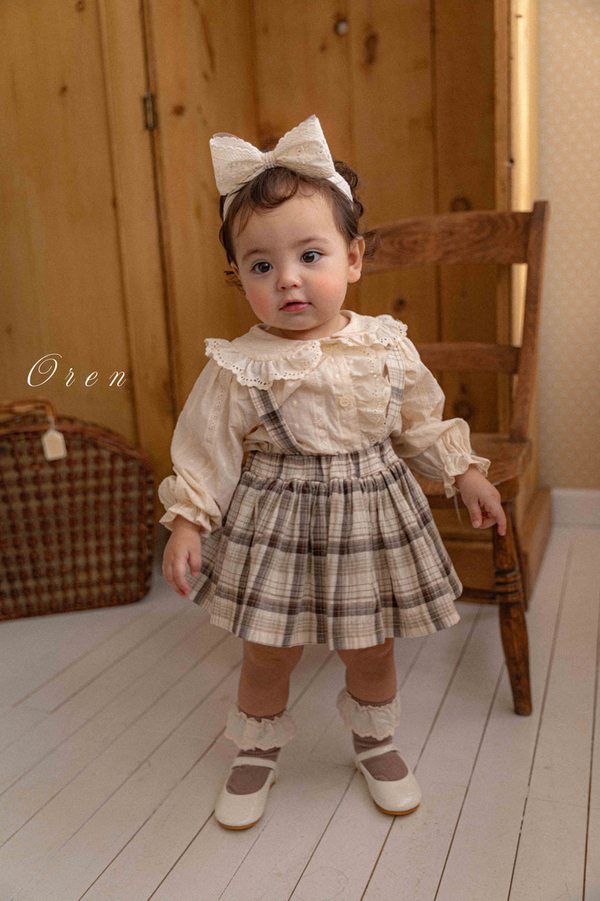 韓國童裝 26春 |  OR74 Check Bloomers Skirt (75~90cm)