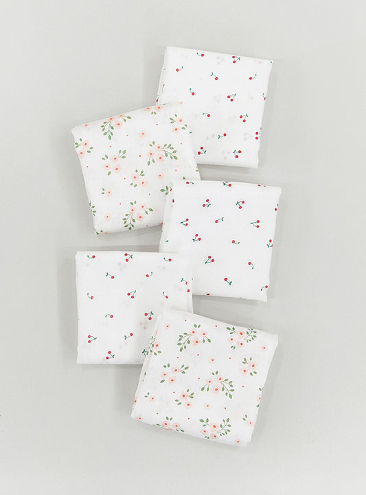 25FW 室內服團購 (30/9截單) Cherry and Flower Bamboo 透氣竹纖手帕10入