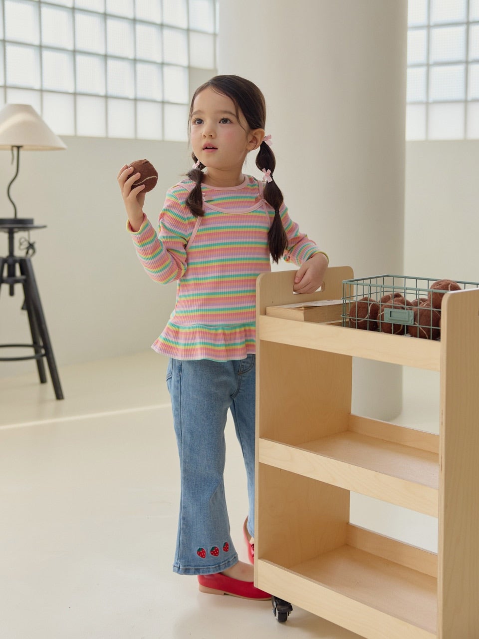 韓國童裝 26春 | DD20 彩虹條紋T (75~140cm)