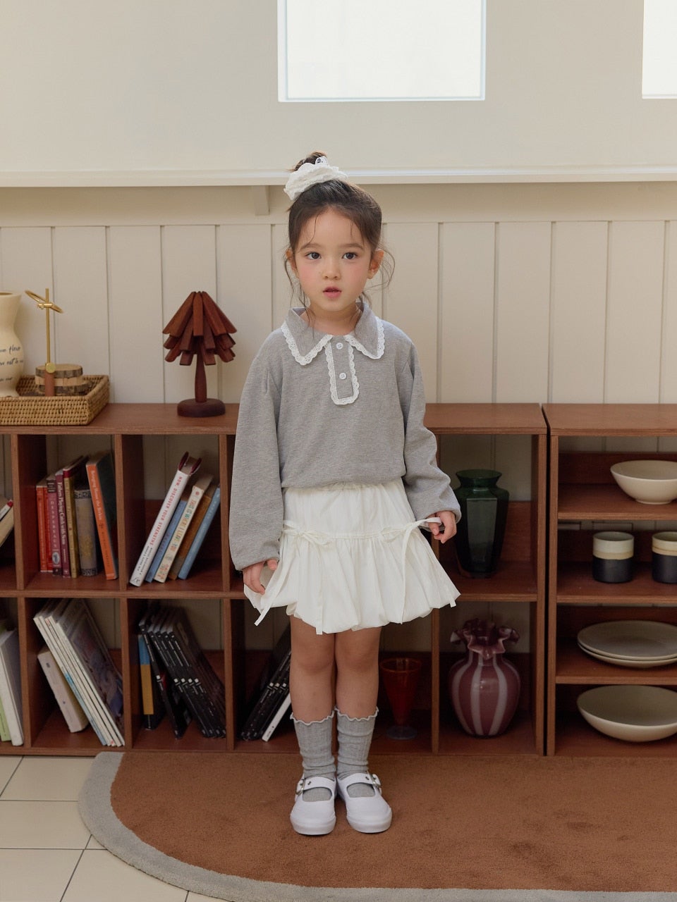 韓國童裝 26春 | DD16 蕾絲翻領T (75~140cm)