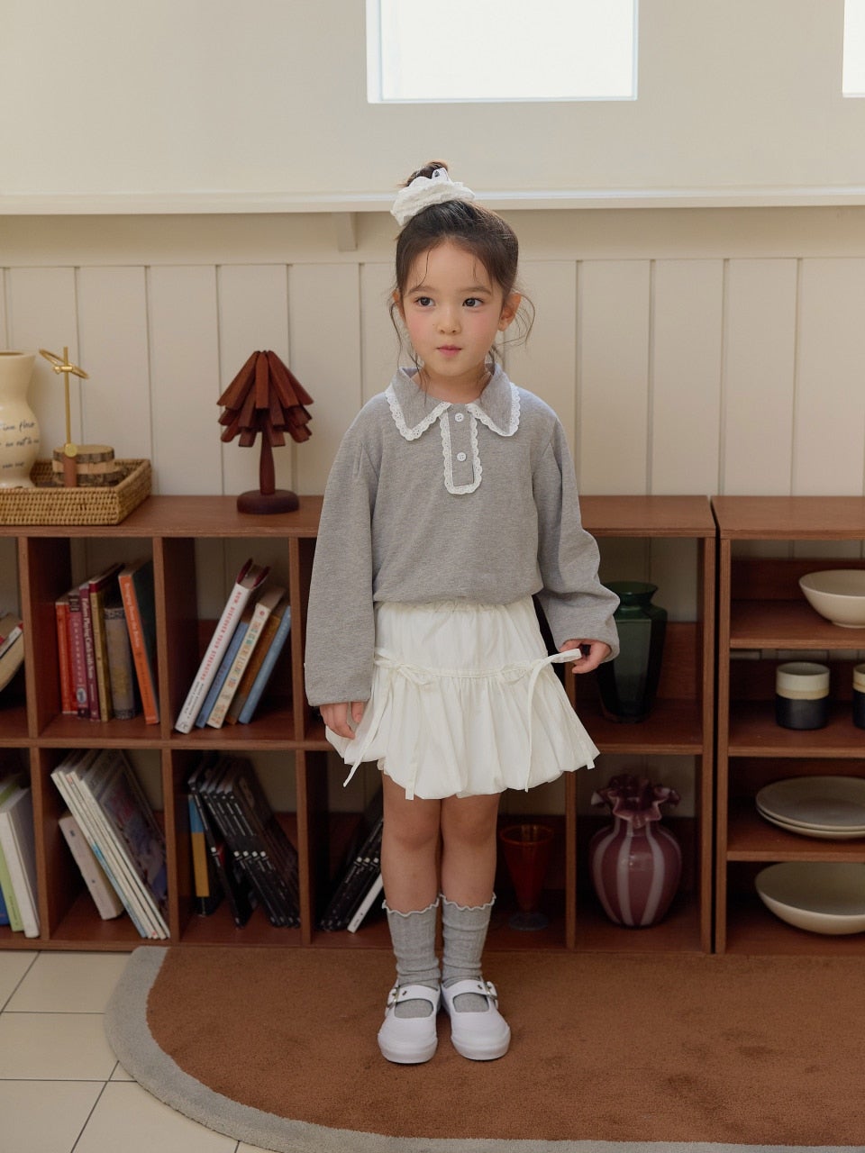 韓國童裝 26春 | DD16 蕾絲翻領T (75~140cm)