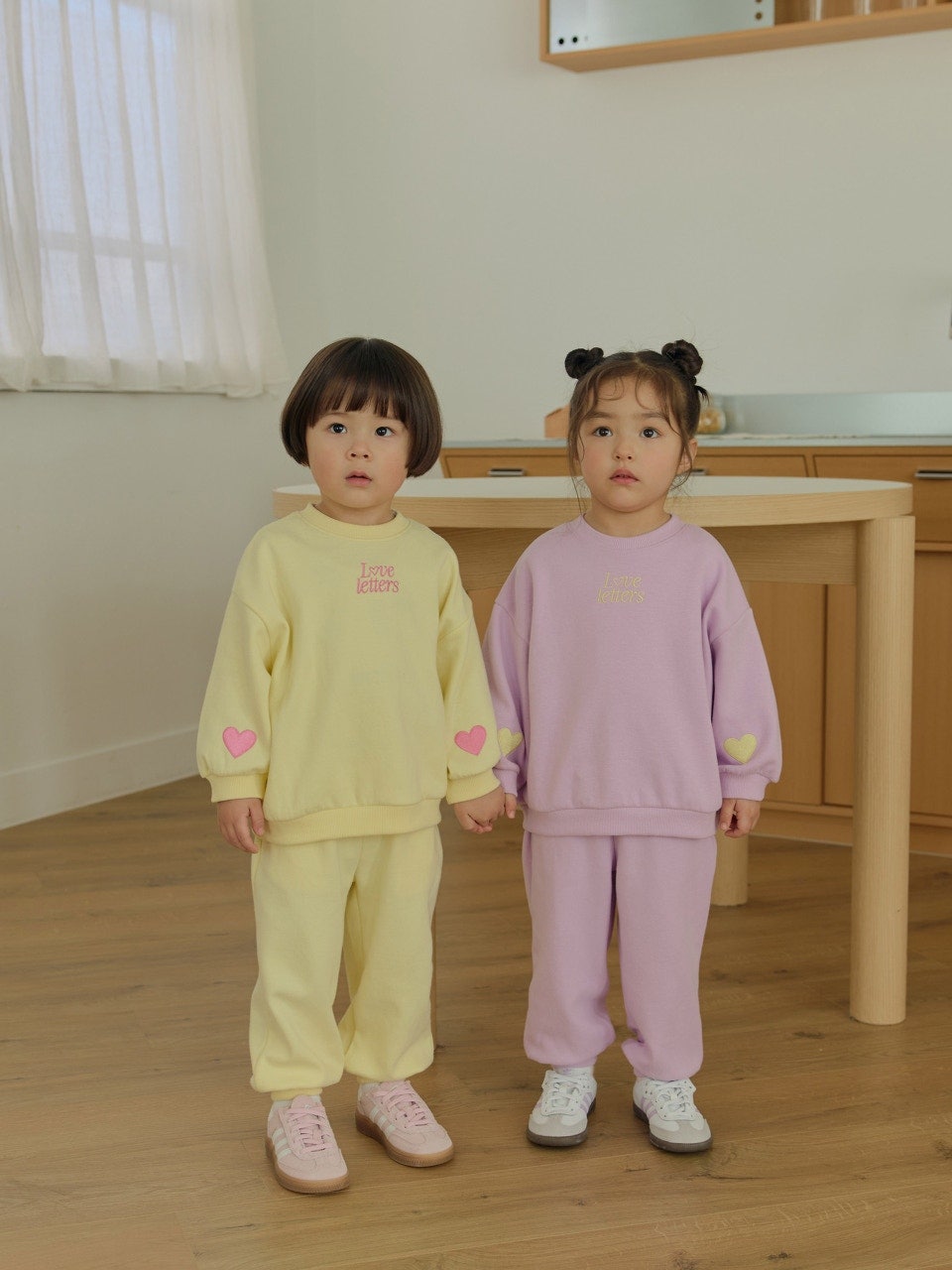 韓國童裝 26春 | DD04 愛心束腳套裝 (75~140cm)