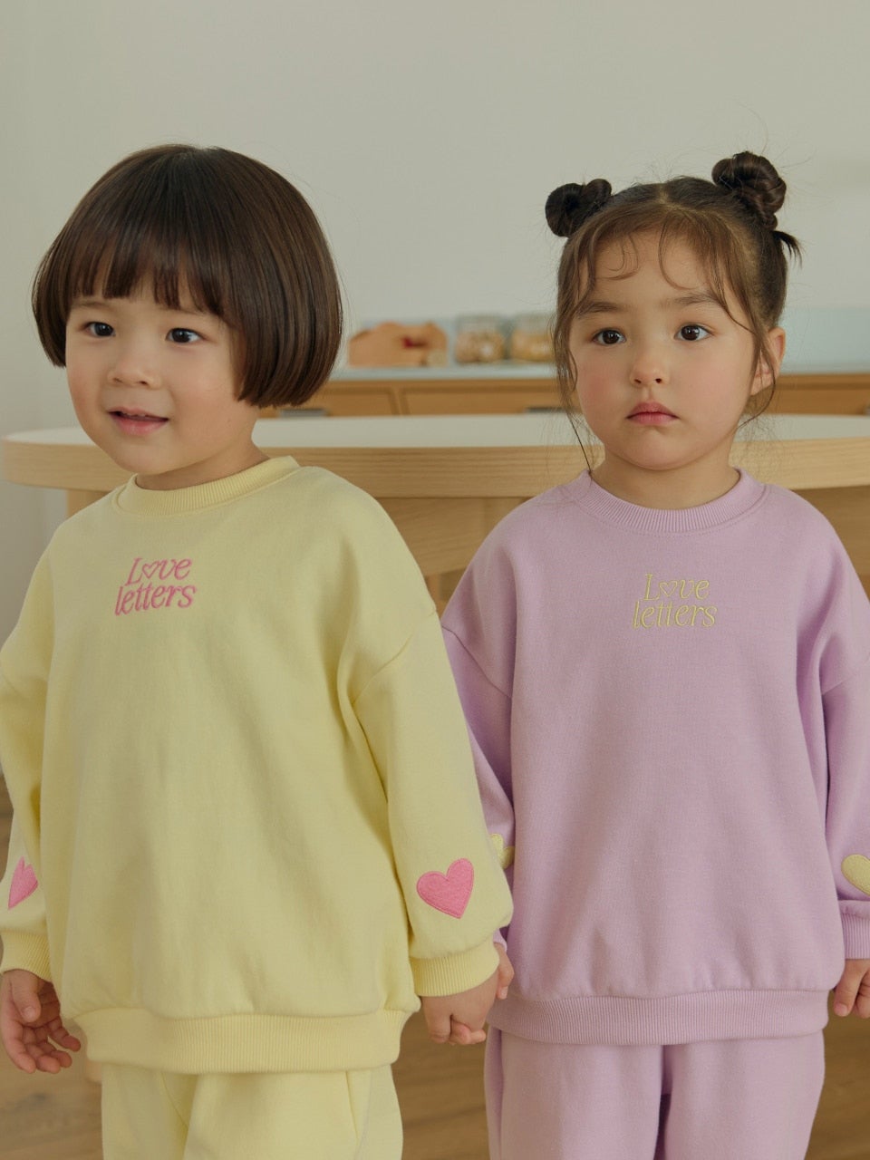韓國童裝 26春 | DD04 愛心束腳套裝 (75~140cm)