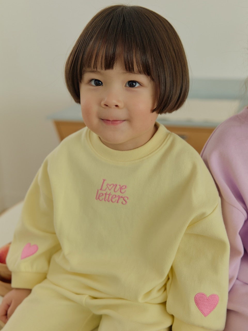 韓國童裝 26春 | DD04 愛心束腳套裝 (75~140cm)