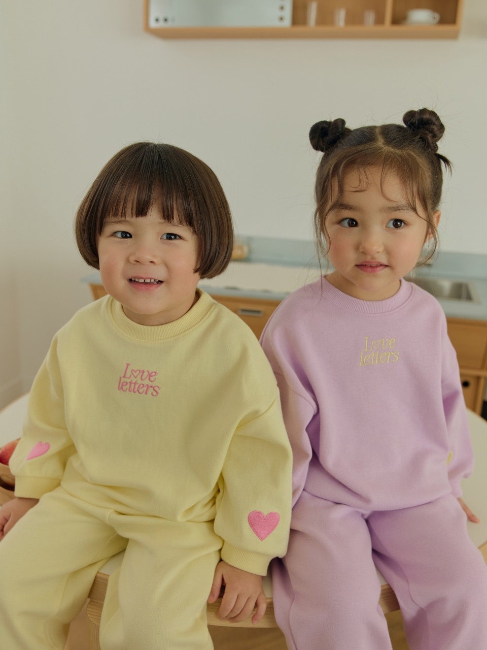 韓國童裝 26春 | DD04 愛心束腳套裝 (75~140cm)