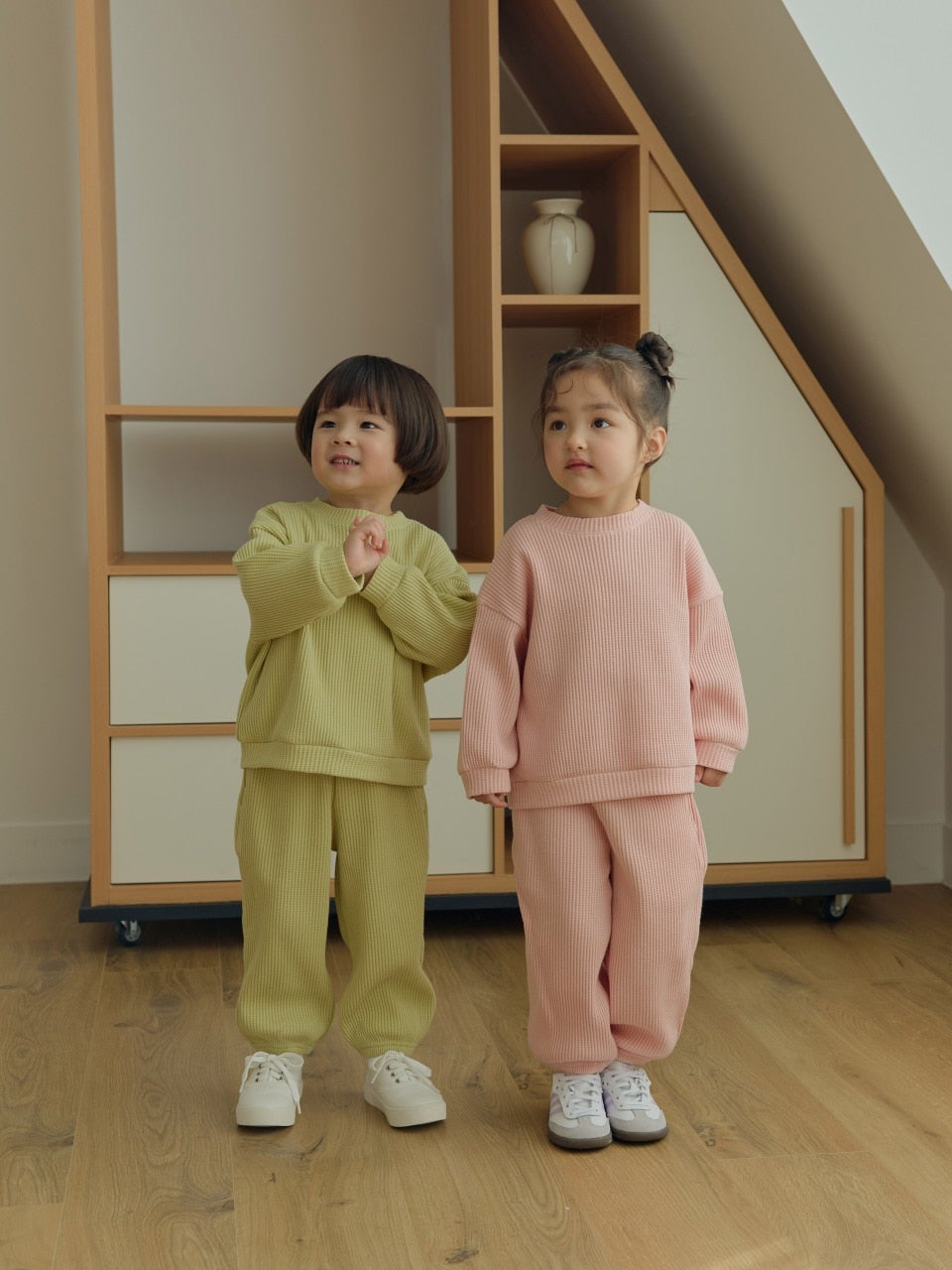 韓國童裝 26春 | DD02 華夫格套裝 (75~140cm)