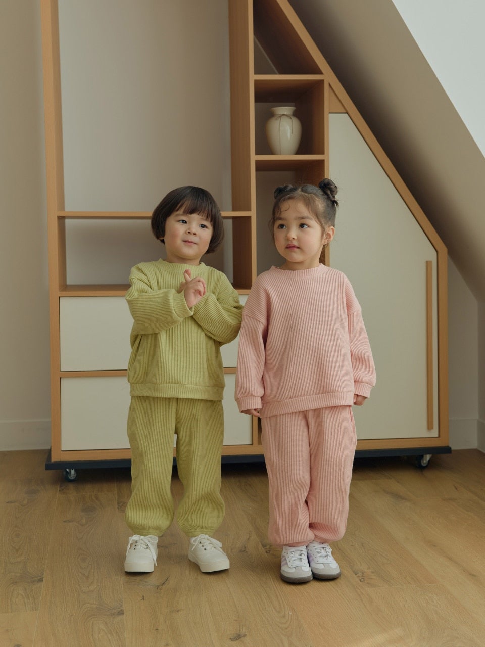 韓國童裝 26春 | DD02 華夫格套裝 (75~140cm)