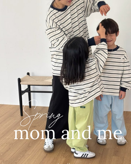 韓國童裝 26春 | 必買親子裝 | Stripe Cotton Tee (Kids & MOM)