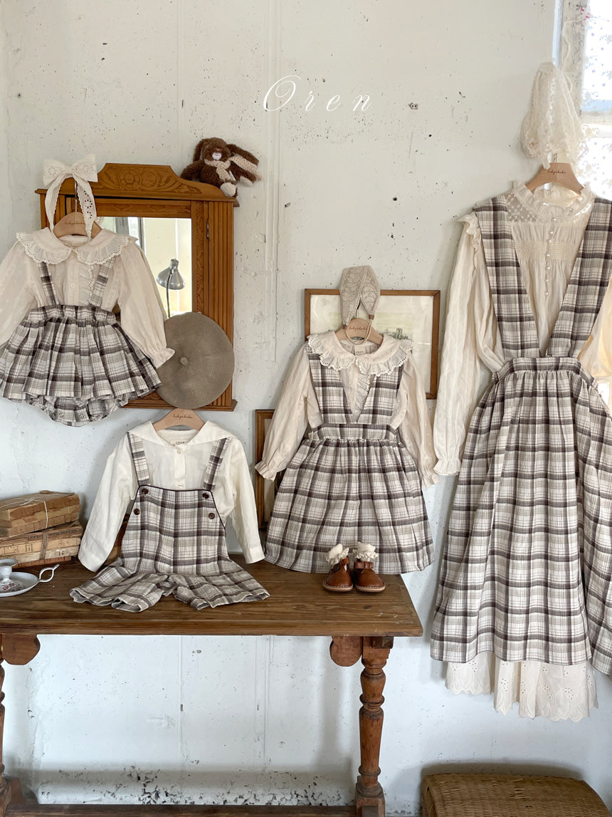 韓國童裝 26春 |  OR74 Check Bloomers Skirt (75~90cm)