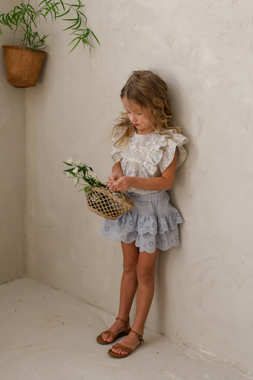 韓國童裝 26夏| FU08 Cyan Blouse 希安襯衫 (90-140cm)