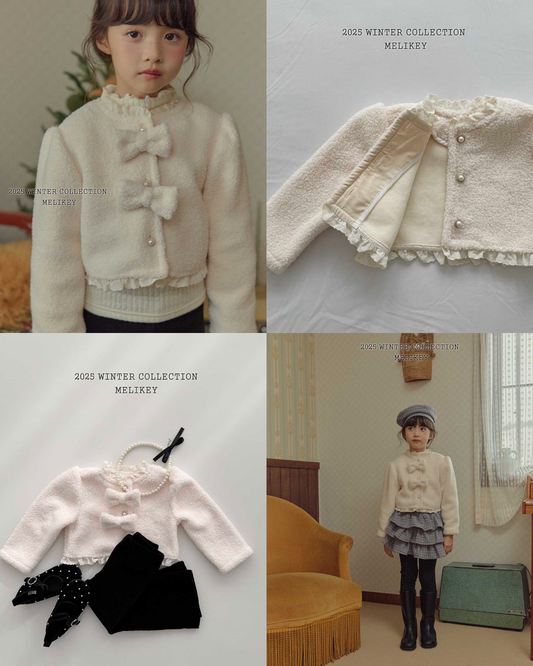 韓國童裝 25秋冬 | ME25419 Jacket (Ribbon Brooch不連)