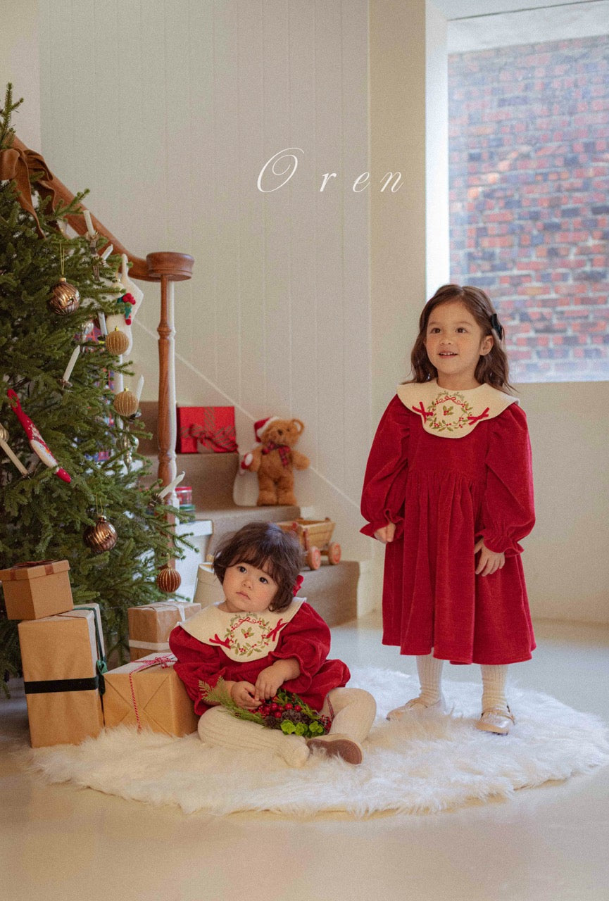 韓國童裝 25秋冬 | OR25503 聖誕款 Carol Carol Dress