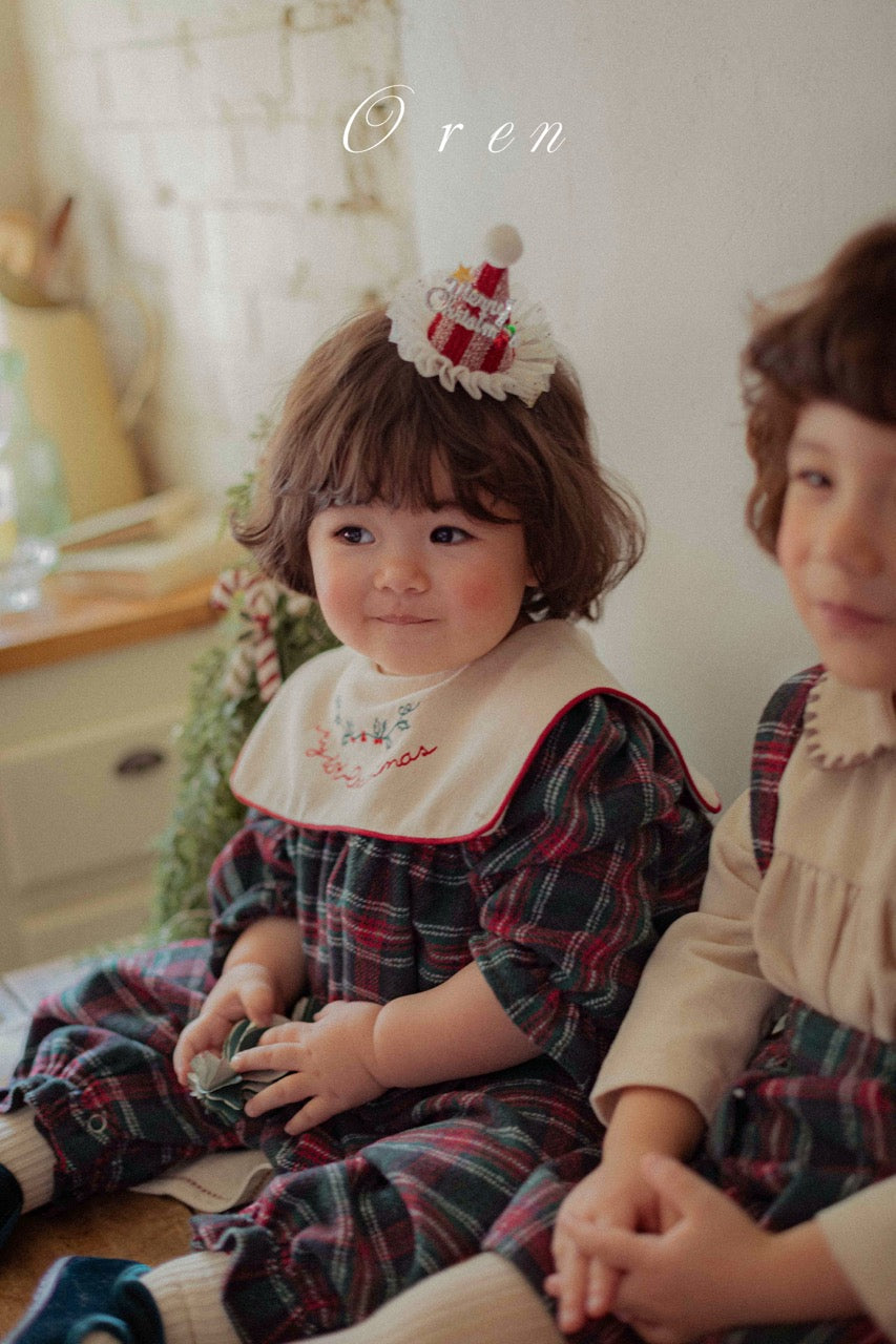 韓國童裝 25秋冬 | OR25505 聖誕款 Eve Check Baby Suit