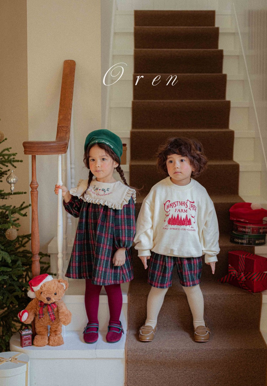 韓國童裝 25秋冬 | OR25507 聖誕款 親子 Christmas Fleece MTM (kids)
