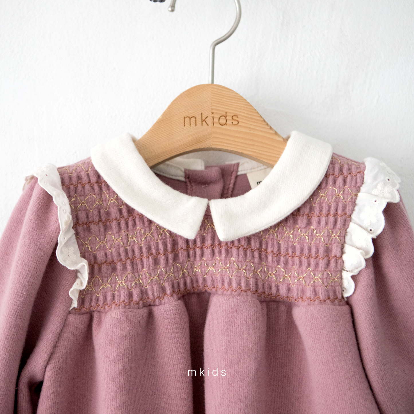 韓國童裝 25秋冬 | MD25438 Lace Embroidery Kids OPS